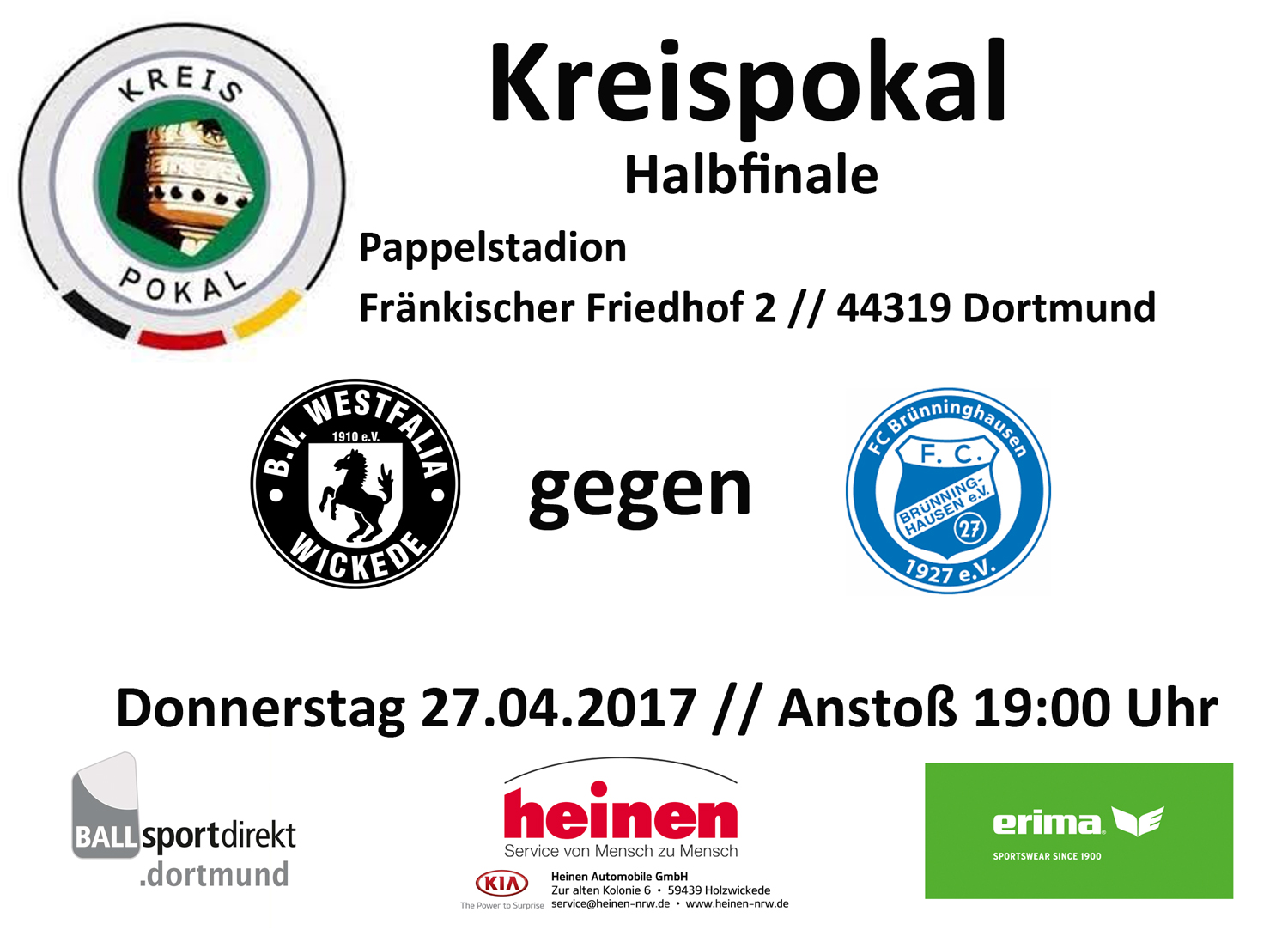 Kreispokal-Halbfinale im Pappelstadion