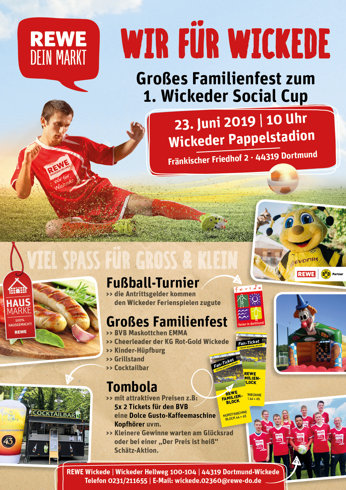 WIR FÜR WICKEDE – Grosses REWE Familienfest zum 1.Wickeder Social-Cup